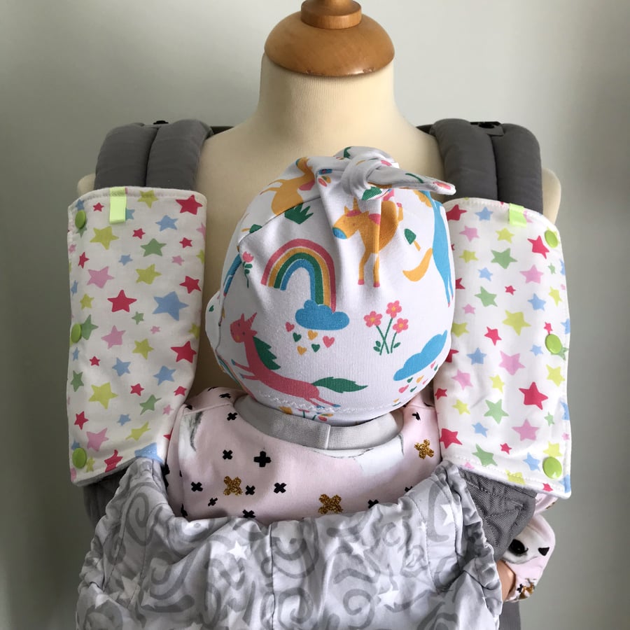 DROOL PADS Strap Covers 4 ERGO or CUSTOM Baby Carrier Cath Kidston's Star Fabric