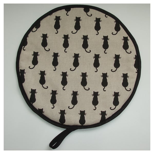 Cat Aga Hob Lid Mat Pad Hat Round Cover Surface Saver Black Cats