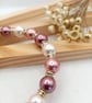 Pearl Bracelet - Pink Pearl Bracelet with Preciosa Crystal Diamante Rondelles - Image 7