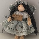 Tiny Light Blue Fairy Doll Decoration 