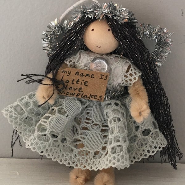 Tiny Light Blue Fairy Doll Decoration 