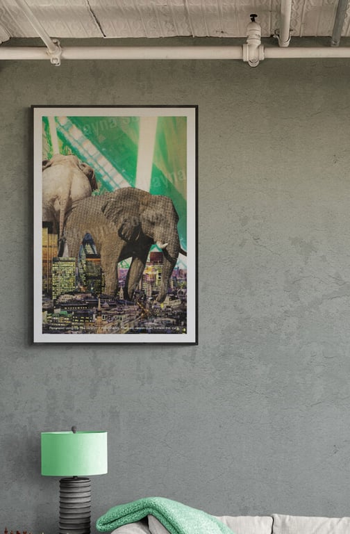 'Gargantuan' print of handmade collage