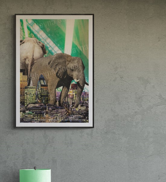 'Gargantuan' print of handmade collage