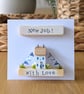 New Job Card With Removable Wooden Cottage Gift - Image 3