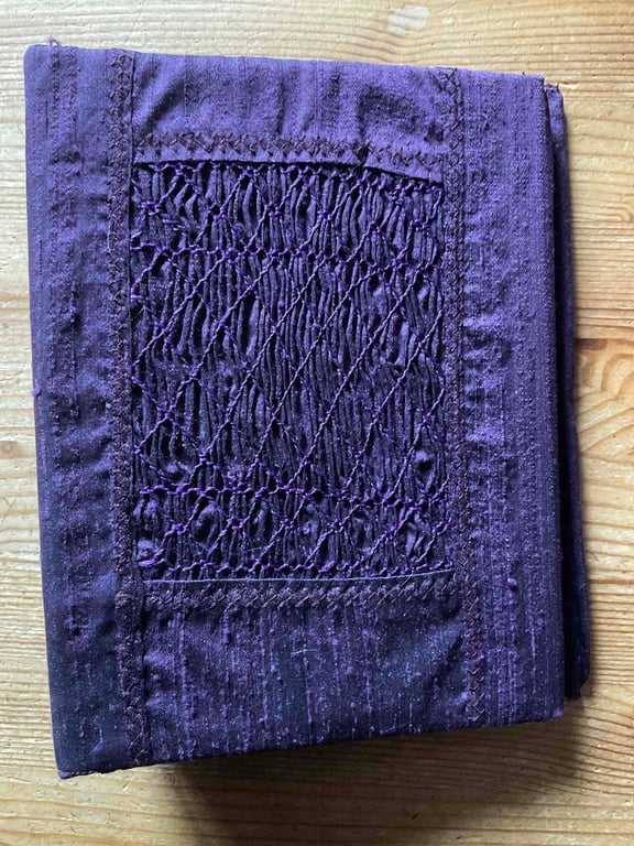 Hand Smocked Silk Photograph Album, Deep Purple