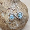 Larimar earrings. Sterling silver heart