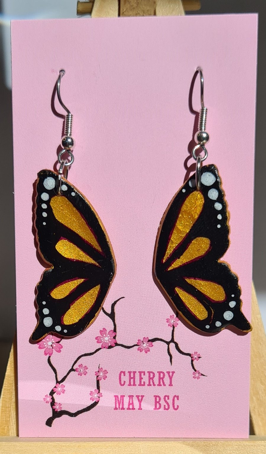 Butterfly wing dangle earrings