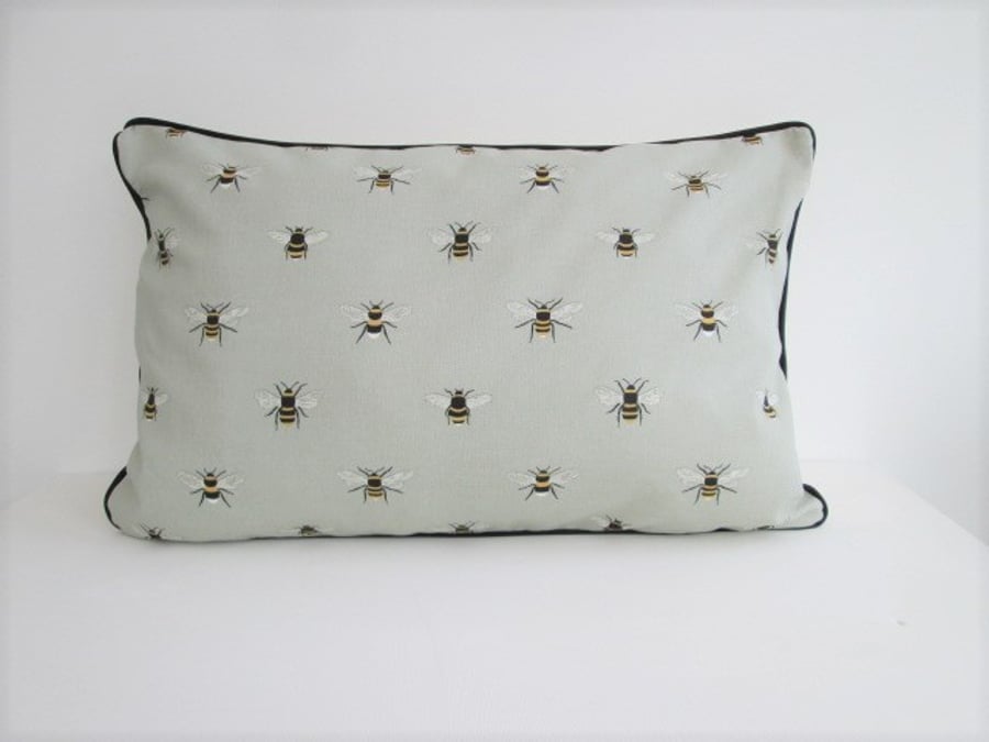 Sophie Allport Bees  Cushion with Black  Piping