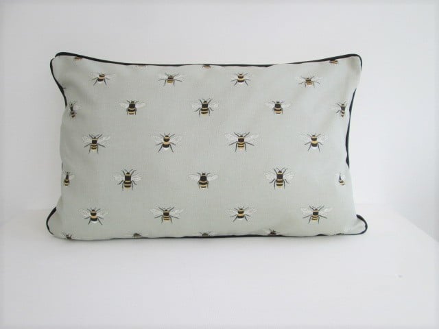 Sophie Allport Bees  Cushion with Black  Piping