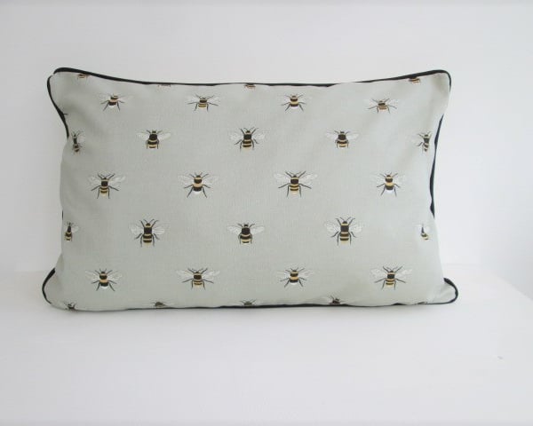 Sophie Allport Bees  Cushion with Black  Piping