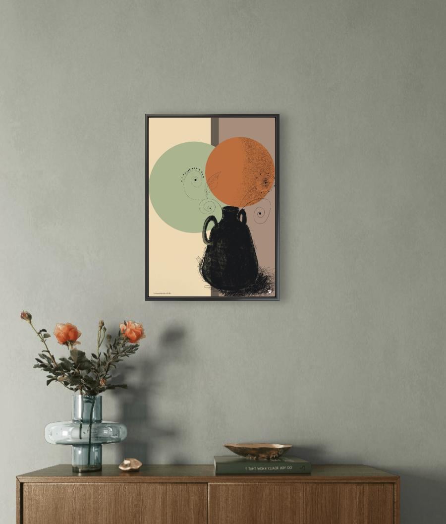 Digital Hand Drawn Still Life Art Print Neutral Scandinavian Decor