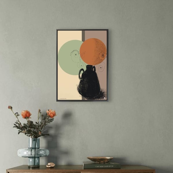 Digital Hand Drawn Still Life Art Print Neutral Scandinavian Decor