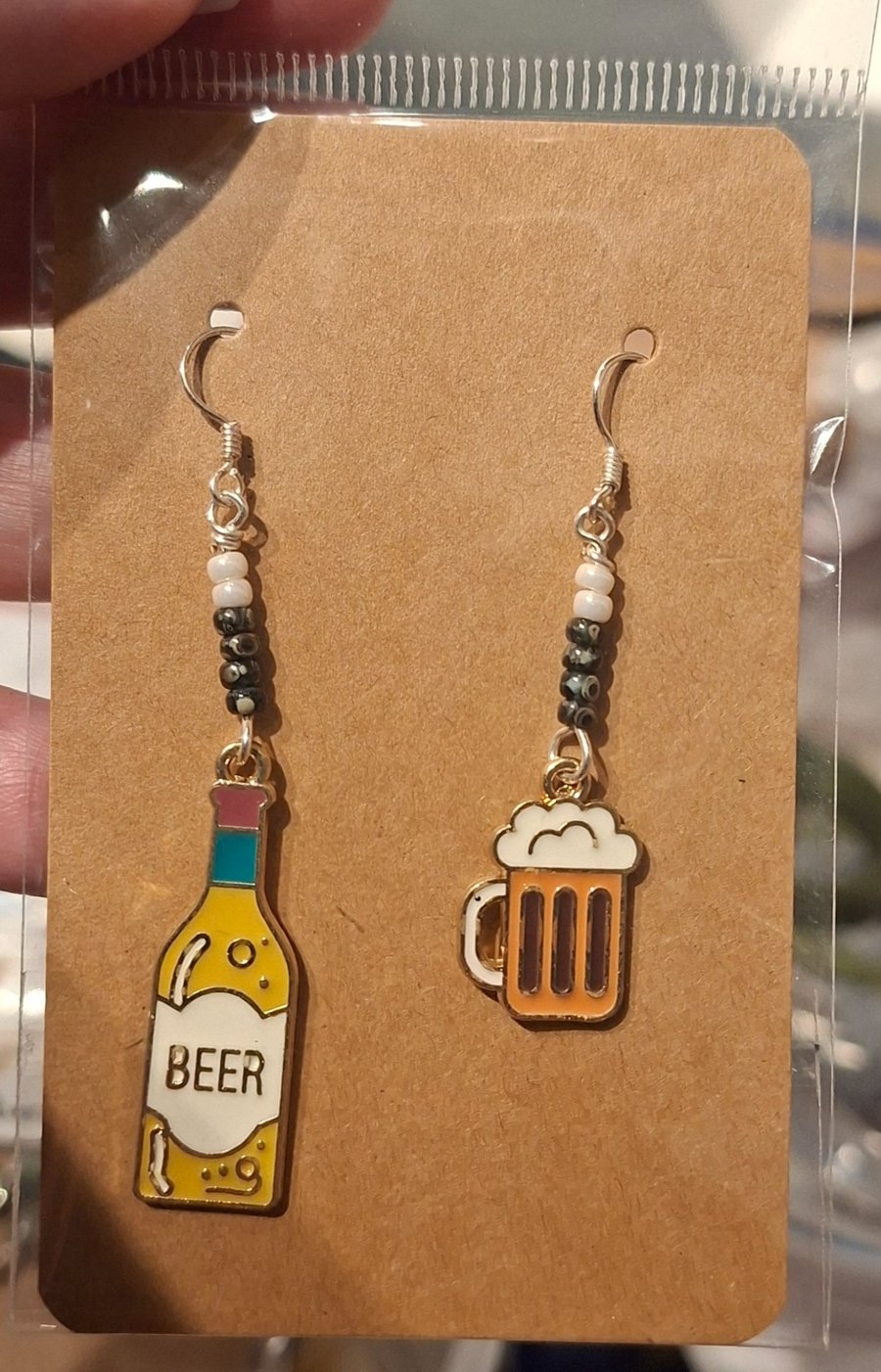 Beer charm earrings