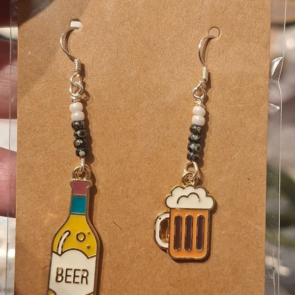 Beer charm earrings