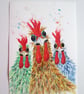Chicken Girls. Original Watercolour Painting - Image 2
