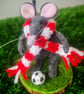 Footy Fan Mouse- customisable handmade felt mouse 