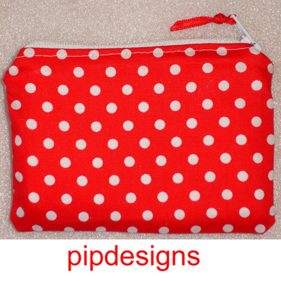 Red & White Polka Dot Coin Purse