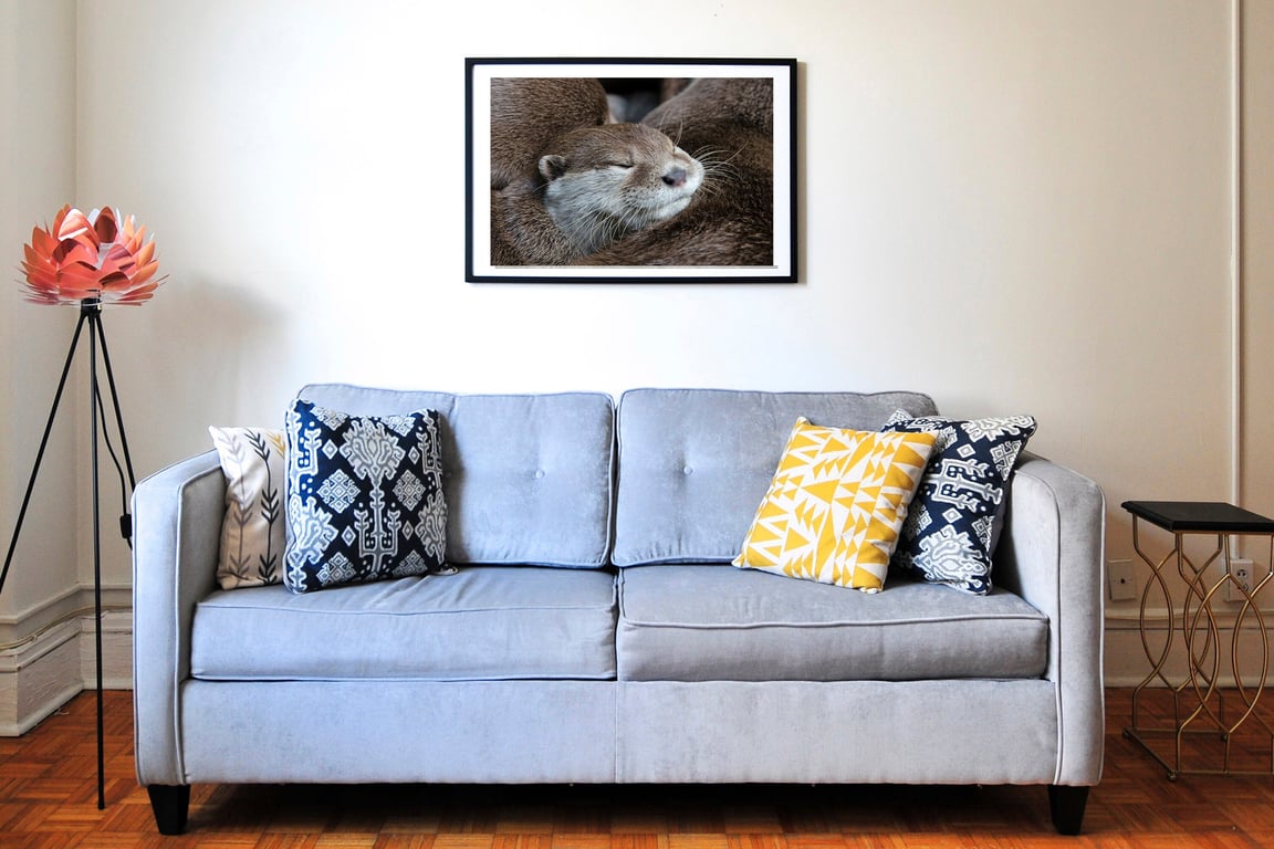 Cute sleepy otter print. Cute otter wall art