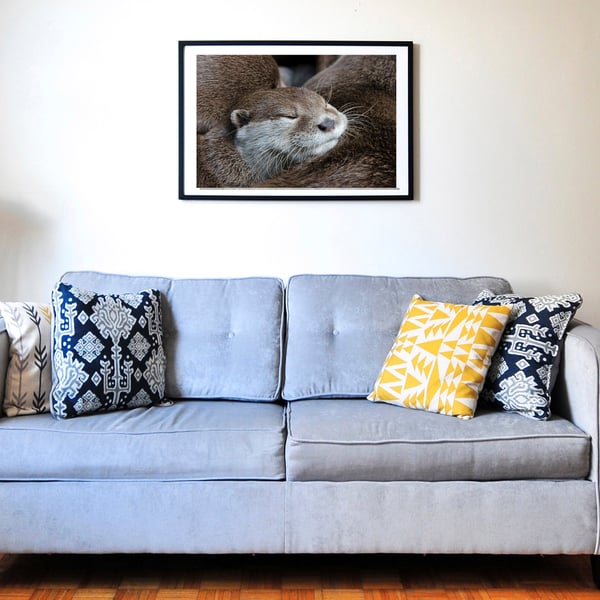 Cute sleepy otter print. Cute otter wall art