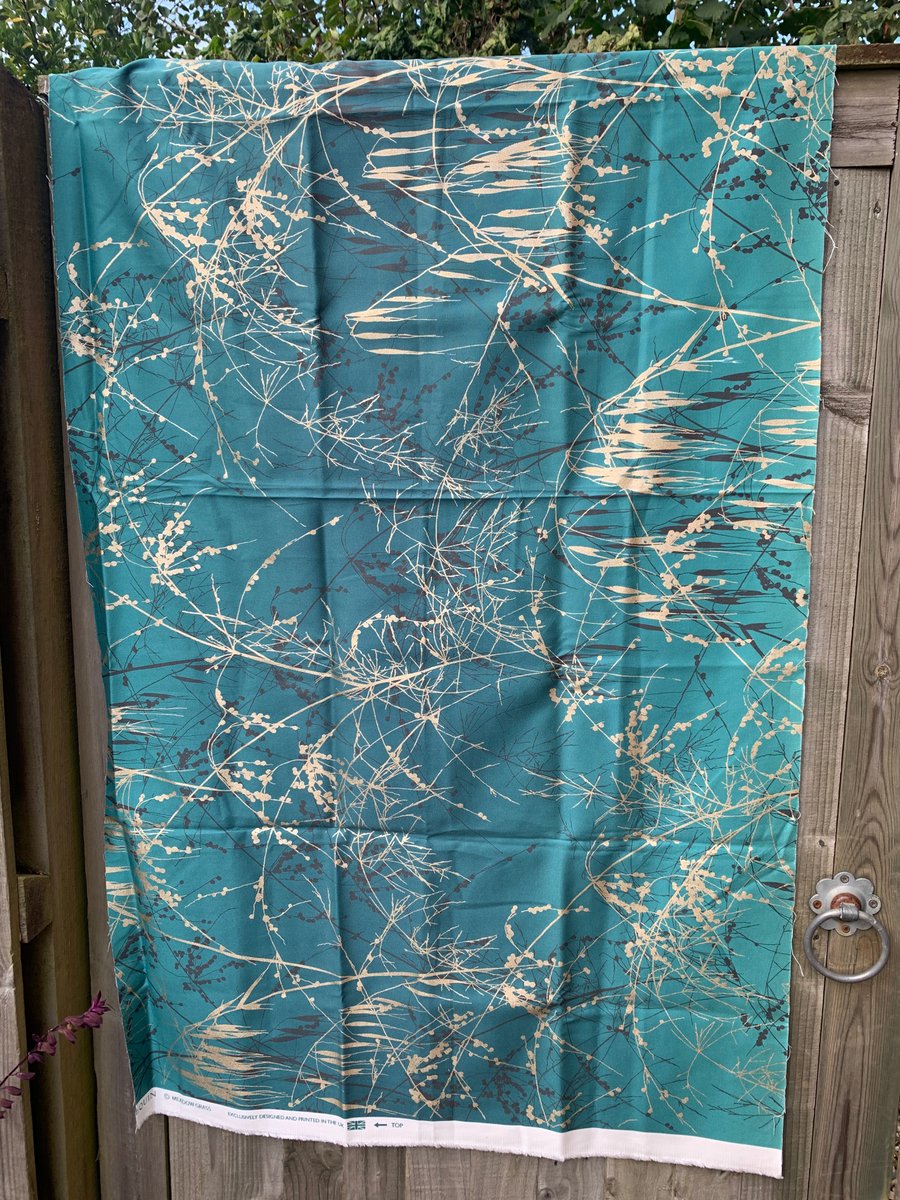 Harlequin meadow grass cotton remnant 