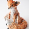 Pesto Small Paper Mache Fox Sculpture
