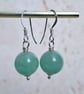 Green Aventurine Dangle Earrings, Dainty Sterling Silver Jewellery