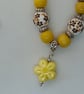 Yellow Ceramic Flower Necklace - Image 4