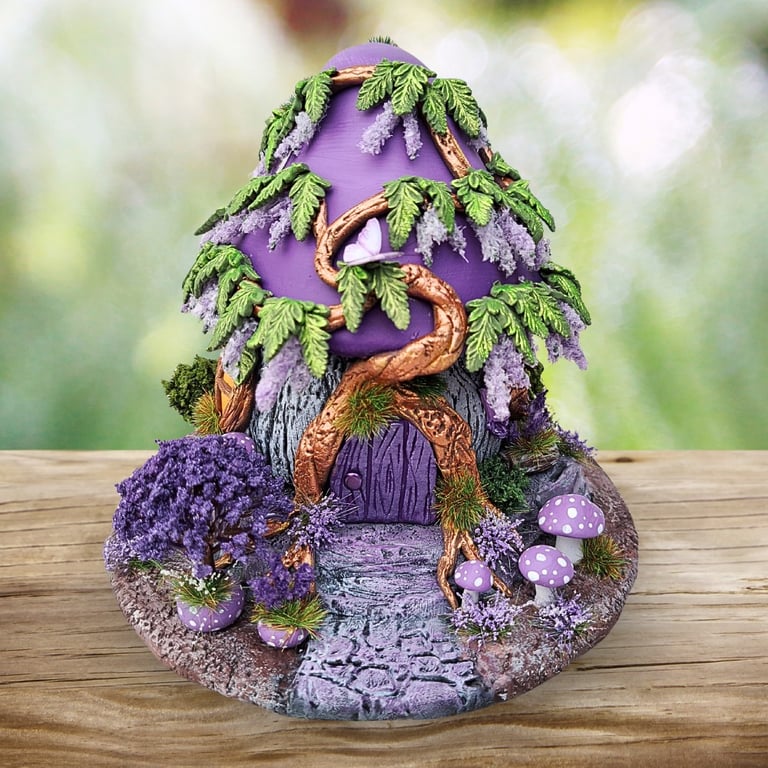 Wisteria Lodge - Handmade Indoor Purple Fairy House