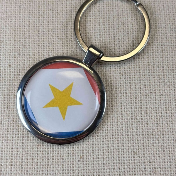 Saba Flag Keyring