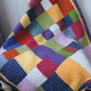 SALE  now  12.50  Crochet Patchwork Blanket Rainbow  