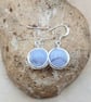 Blue lace agate earrings. Sterling silver circle - Image 2