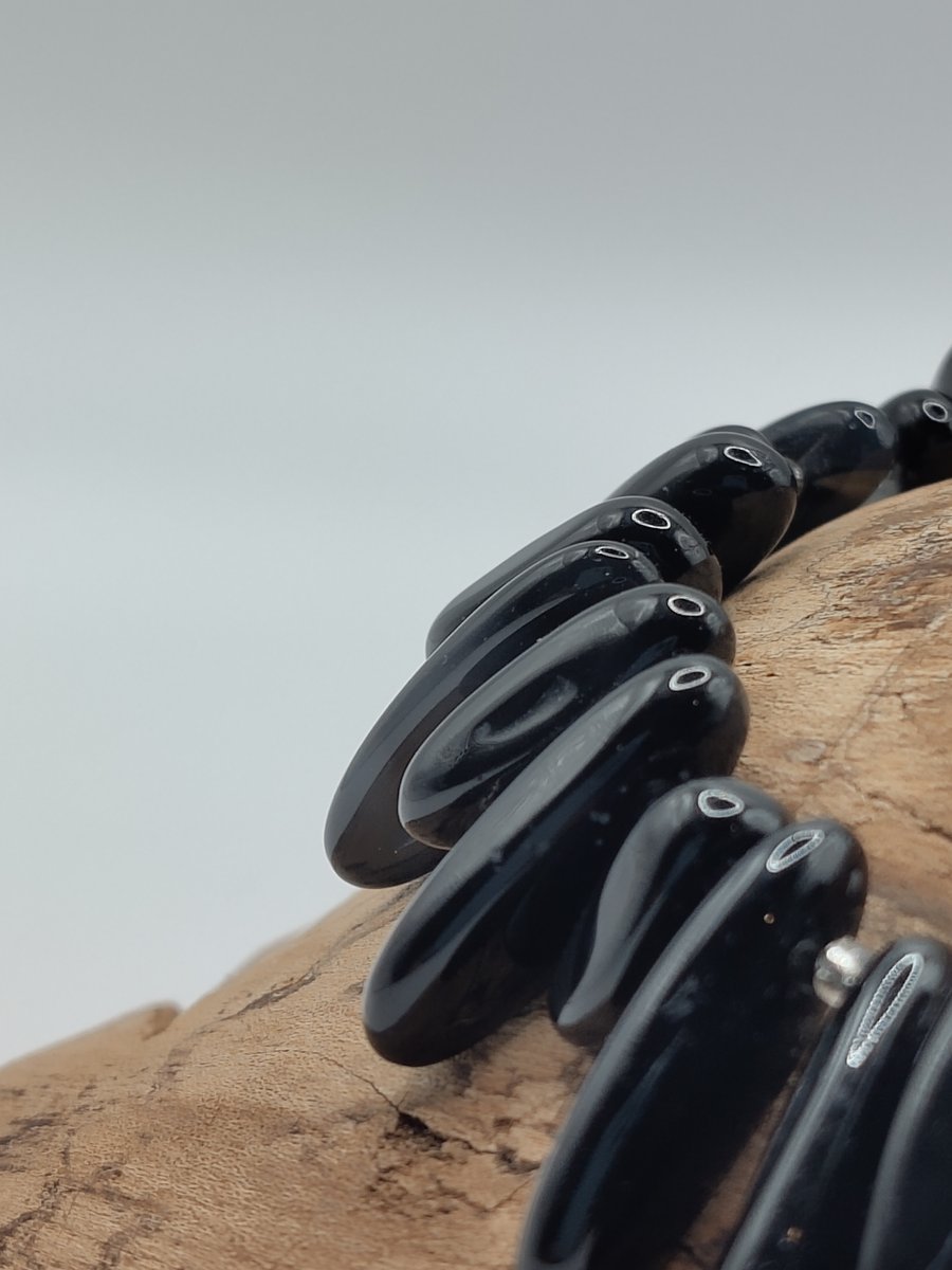 Lashed. Black Agate Stone Bracelet by BDS.