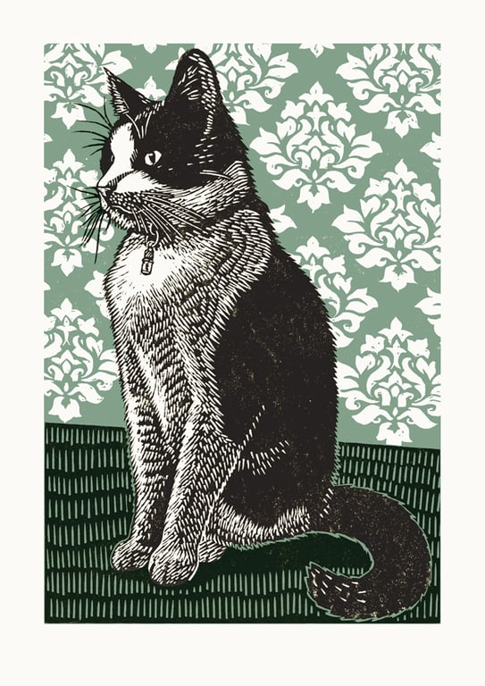 Otto No.3 A3 poster-print (dark grey and duck egg blue)