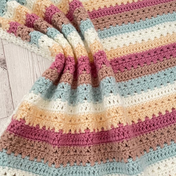 Pink Baby Blanket - Handmade - Crochet - New Baby Girl