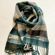 Handwoven Scarf, Inky Blues
