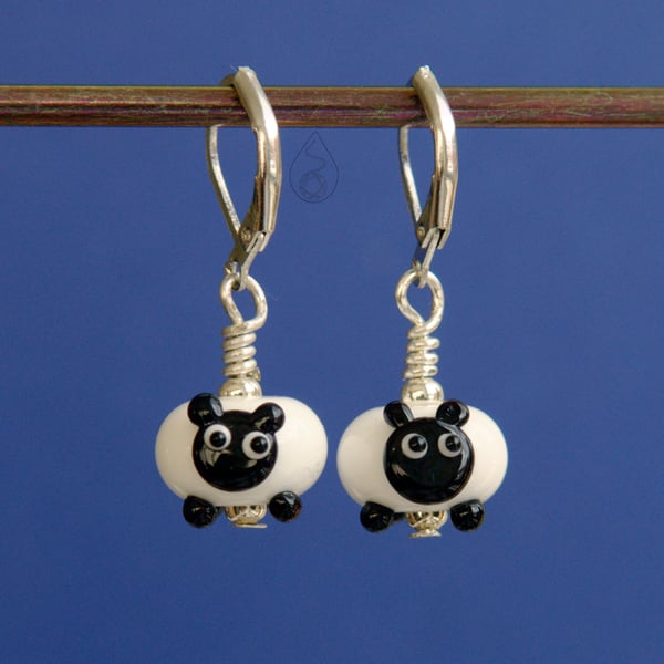 Tiny Glass Sheep Stitch Markers or Earrings