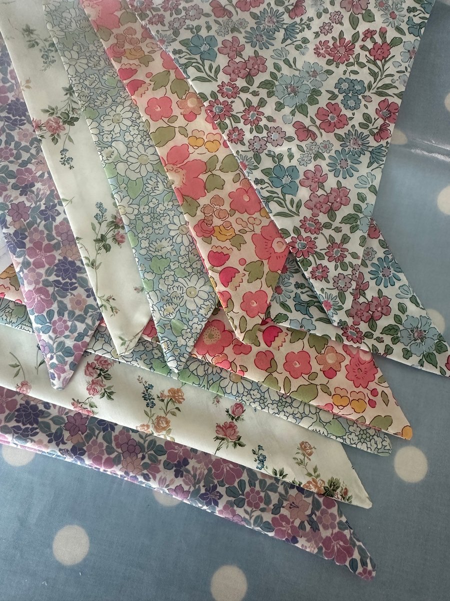 Liberty fabric bunting, cotton fabric bunting 