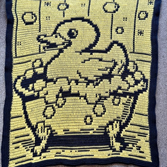 Rub-a-Dub Ducky crochet blanket