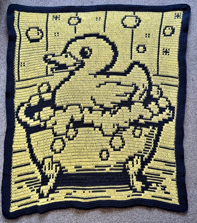 Rub-a-Dub Ducky crochet blanket