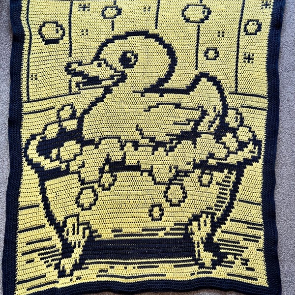 Rub-a-Dub Ducky crochet blanket