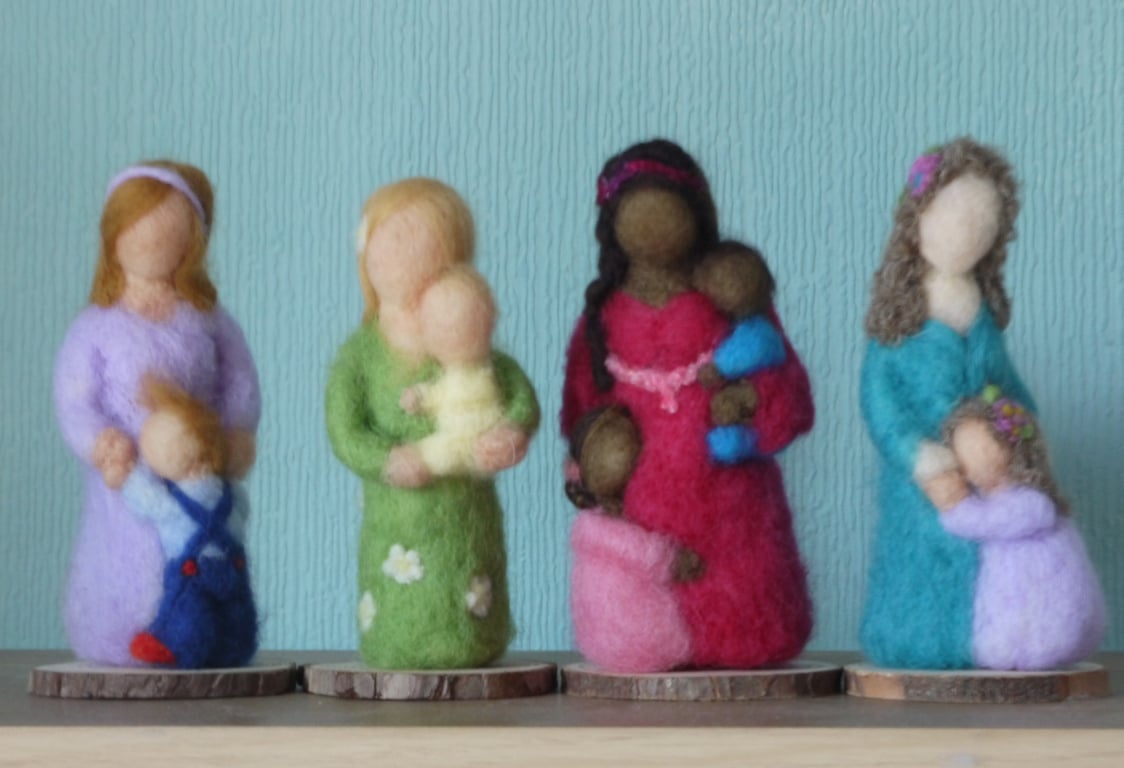 Custom made needle felted mothers day figure