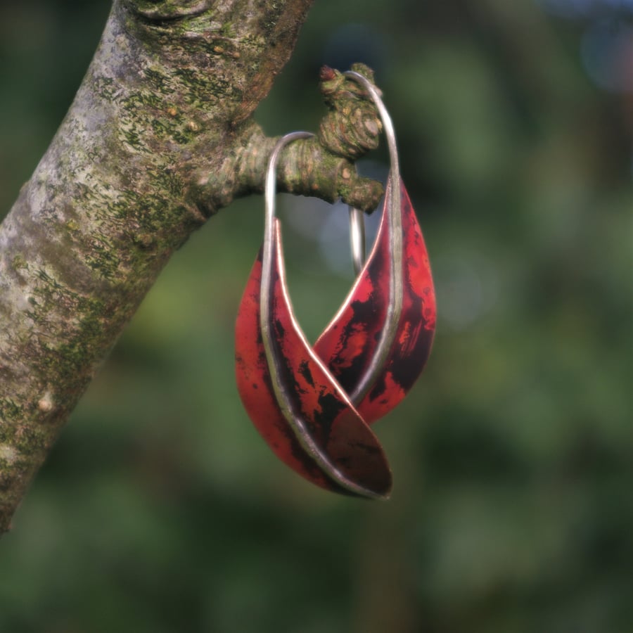 Autumn Copper Leaf Earrings