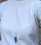 Sterling Silver Blue Aurora Opal Lightning Bolt Long Necklace - JBJ2066 - Image 3