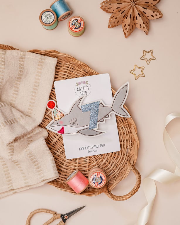 Shark Personalised Birthday Badge