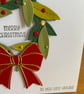 Handmade Traditional Christmas Wreath Card – Red & Gold Bow  - Image 4