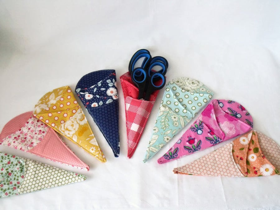 fabric scissor sleeve to keep your blades protected, green