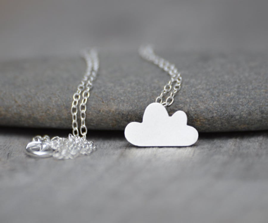 lucky happy cloud necklace in sterling silver