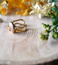 Amber Abalone Shell Hypoallergenic Adjustable Ring - Stainless Steel - Image 2