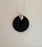 Large, round 'patchwork' fused glass pendant - Image 7