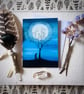 Hare Moon Greetings Card (Pagan,Wiccan,Moon,Hare)